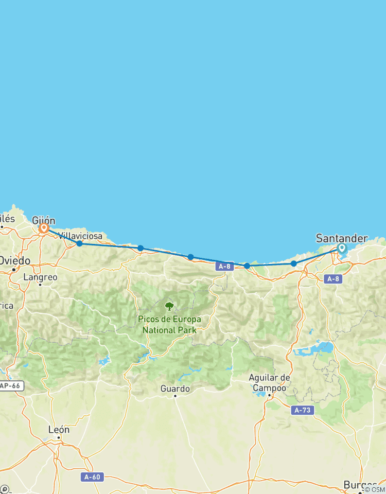 Santander to Gijón. Along the Coast. 7 Nights. Self-guided Tour