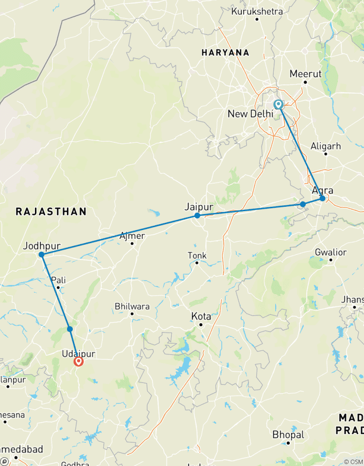 Ab Delhi: 8 Tage Golden Triangle Jodhpur Udaipur mit optionen Rundreise