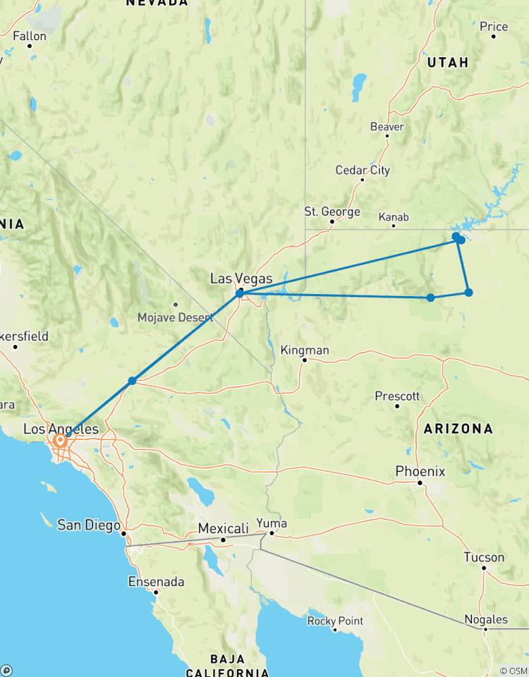 Circuito 4 días Las Vegas+Parque Nacional del Gran Cañón+Cañón del Antílope+Horseshoe Bend(Bilingüe: Chino+Inglés)