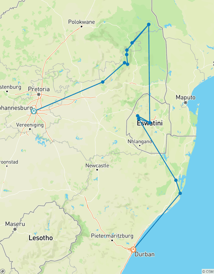 6-day Kruger, Swazi & Coast (Accommodated) Tour