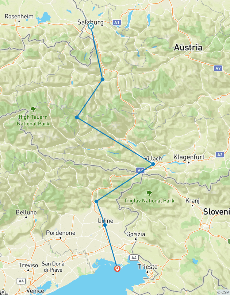 Circuito Alpe-Adria-Radweg, Salzburgo - Grado