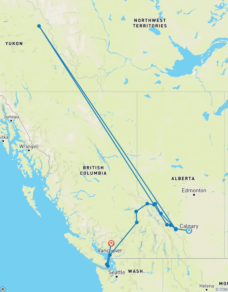 Circuit des Rocheuses à la forêt tropicale : De Calgary à Vancouver circuit
