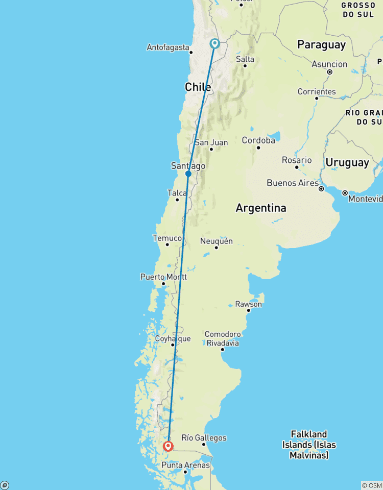 Feu et glace : De l\'Atacama à la Patagonie circuit
