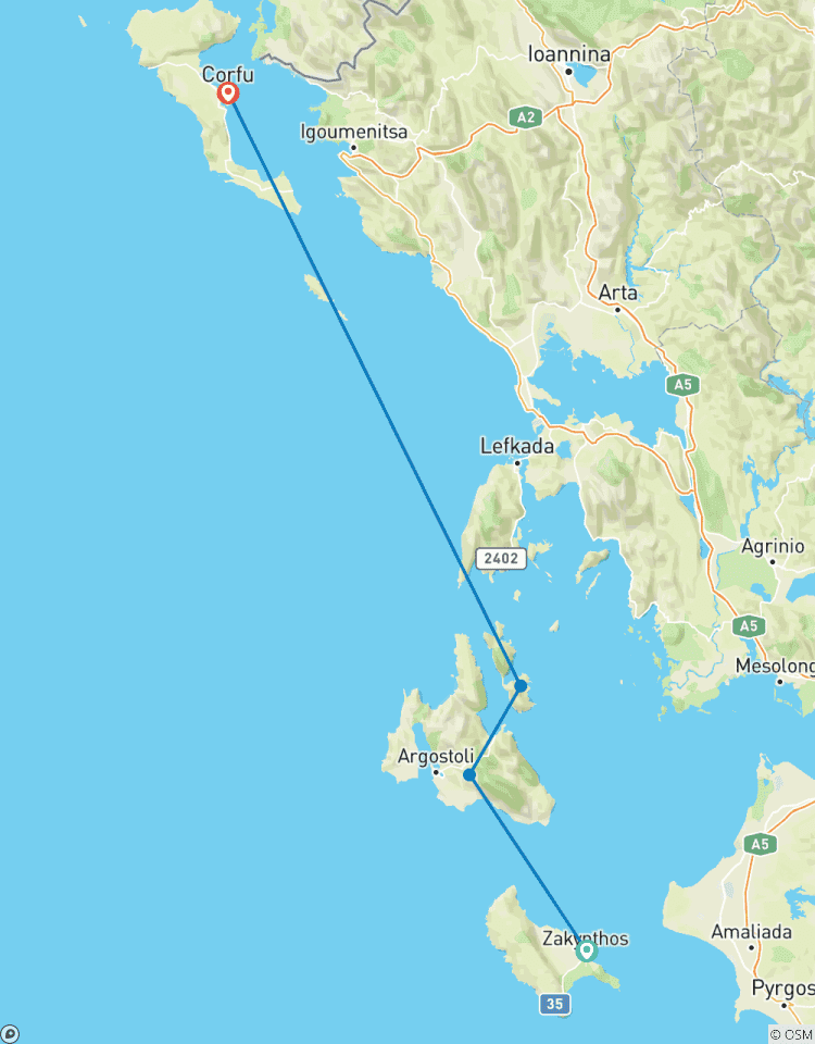 Circuito De isla en isla por el Jónico: De Zante a Corfú
