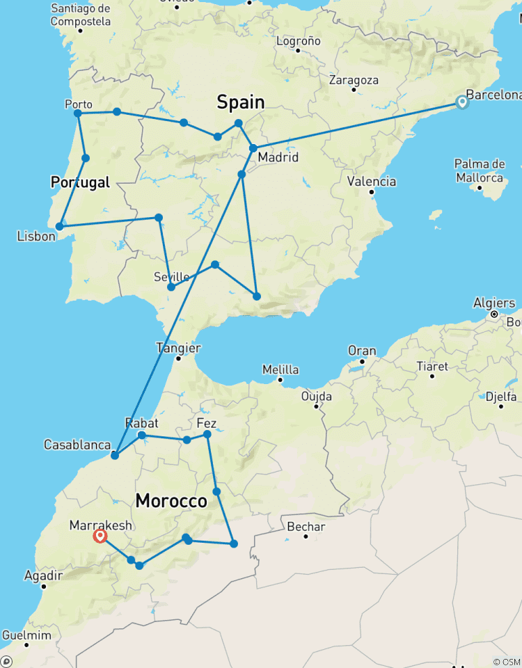 Circuito Viaje en grupo reducido Premium de 22 días por España, Portugal y Marruecos con extensión a Barcelona