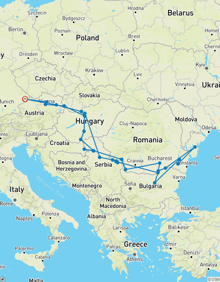 De prachtige blauwe Donau & Donau-delta - van en naar Passau (32 bestemmingen)-rondreis
