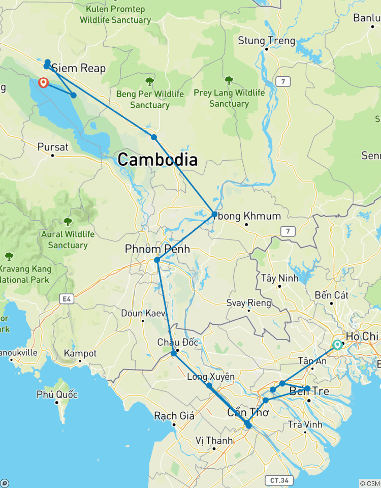 Mit dem Fahrrad vom Mekong-Delta nach Angkor Wat Rundreise
