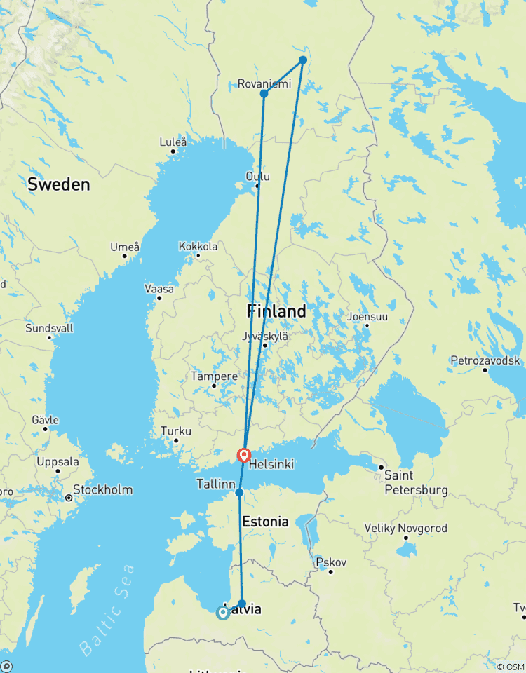Circuito Magia invernal nórdica y báltica: un viaje privado de 10 días de Riga a Laponia