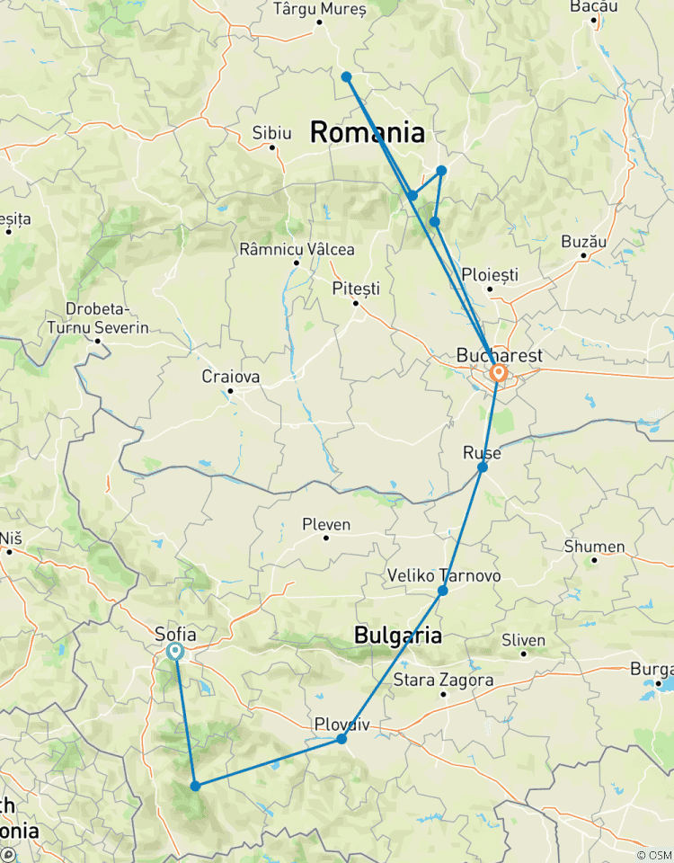 Trage Balkan per trein: Bulgarije en Roemenië - oude steden, kastelen, dorpen en bergen-rondreis