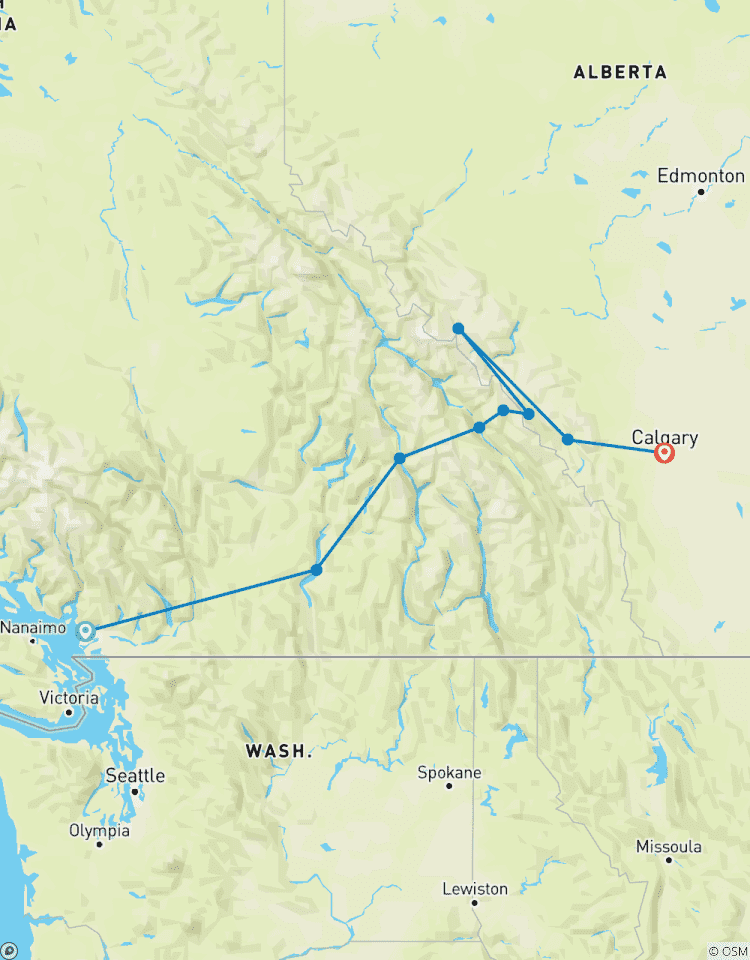 Circuit de la forêt tropicale aux Rocheuses : De Vancouver à Calgary circuit