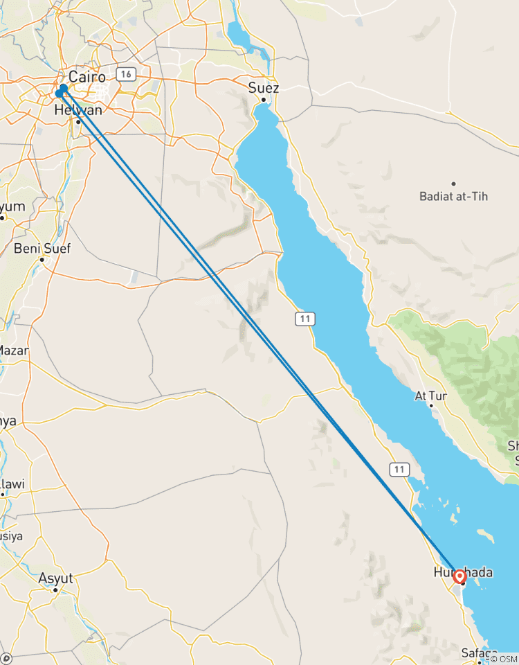 Circuito Paquete turístico de 6 días en Hurghada y El Cairo: Mar Rojo, Pirámides y Safari