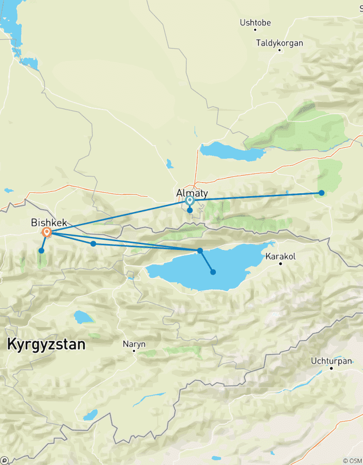 Circuito Excursión de 8 días de Kazajstán a Kirguistán en grupo reducido Hotel de 4 estrellas (Máximo 16)