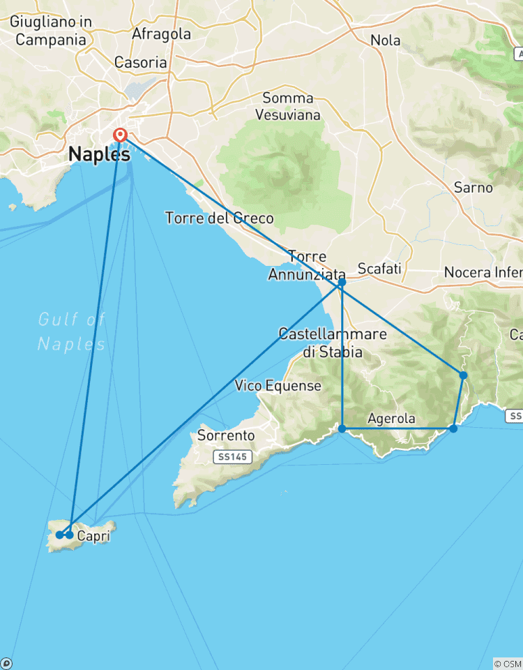Circuito Viaje Privado Exclusivo: Capri, Costa Amalfitana, Pompeya y Nápoles