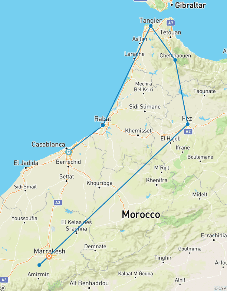 L\'essentiel du Maroc : Un voyage de 10 jours à travers Casablanca, Rabat, Tanger, Chefchaouen, Fès, le désert d\'Agafay et Marrakech. circuit