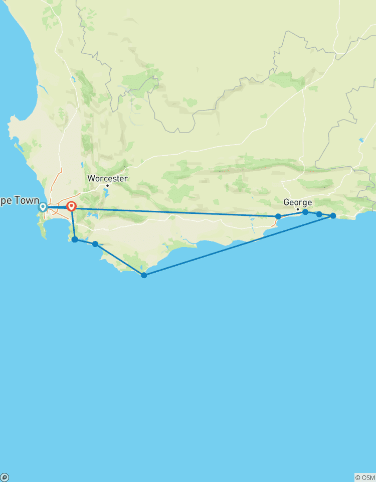 3 daagse Tip van Afrika naar Tuinroute + Safari-rondreis