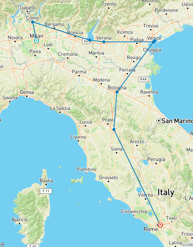 Classic Journey - Italian Lakes to Rome - 10 Days/9 Nights Tour