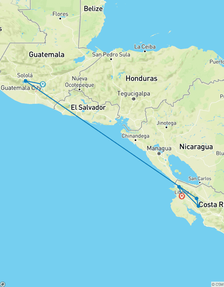 Escapade au Guatemala colonial et au Costa Rica avec un séjour 5 étoiles tout compris à la plage circuit