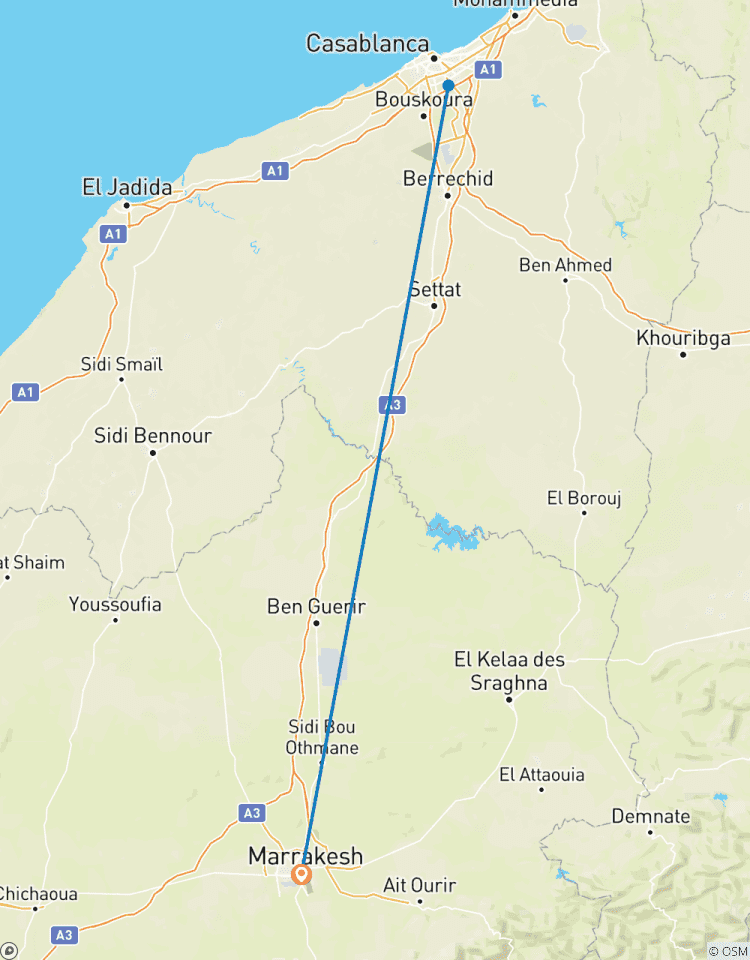 Excursion privée d\'une journée à Casablanca depuis Marrakech avec visite guidée de la Mosquée Hassan II circuit