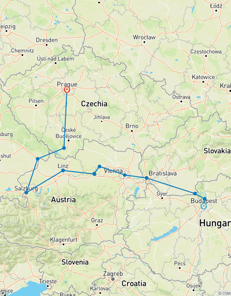 Klassieke Donau cruise en 4 dagen Praag (Boedapest - Praag)-rondreis