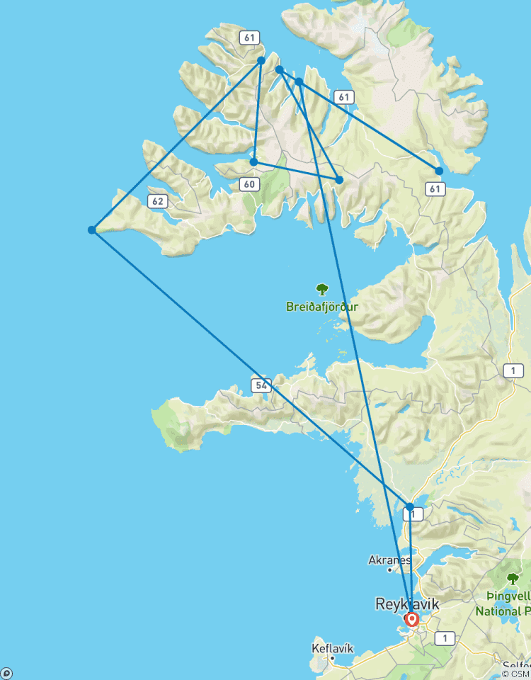 Aventure de 3 jours dans les Westfjords circuit