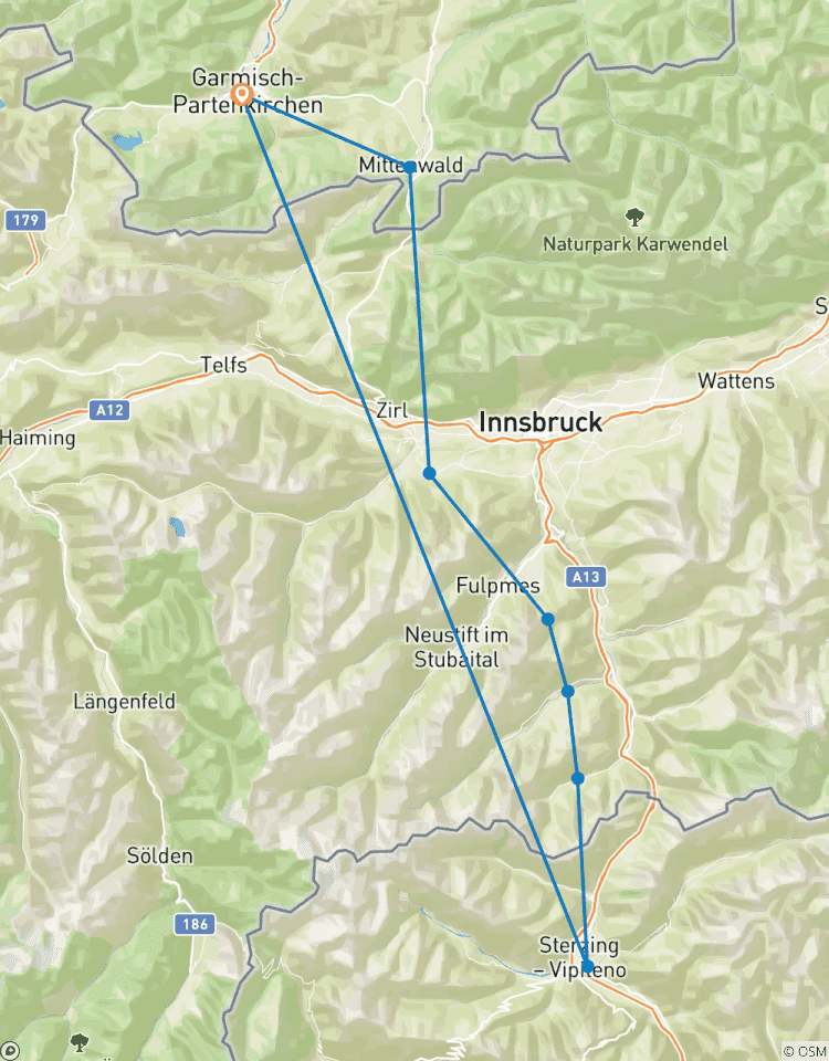 Begeleide Alpenoversteek van Garmisch naar Sterzing - Actieve Familie-rondreis