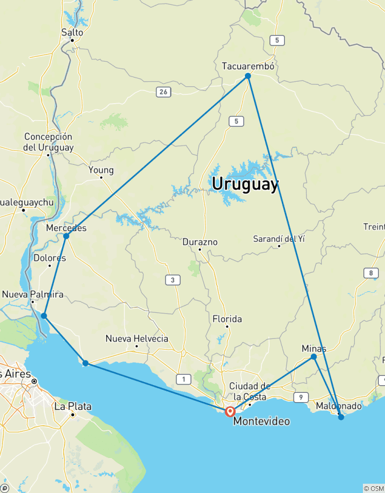 Uruguay Mietwagen Rundreise - 21 Tage gelebte Kultur zwischen Küste und Hinterland Rundreise