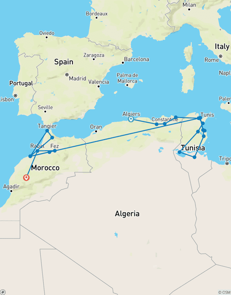 Nordafrika Top Deluxe Algerien, Tunesien & Marokko 18 Nächte | 19 Tage Rundreise