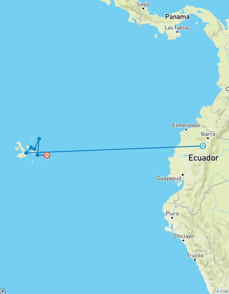 Circuito Itinerario de 7 días del Crucero Quito y Galápagos Centro-Norte