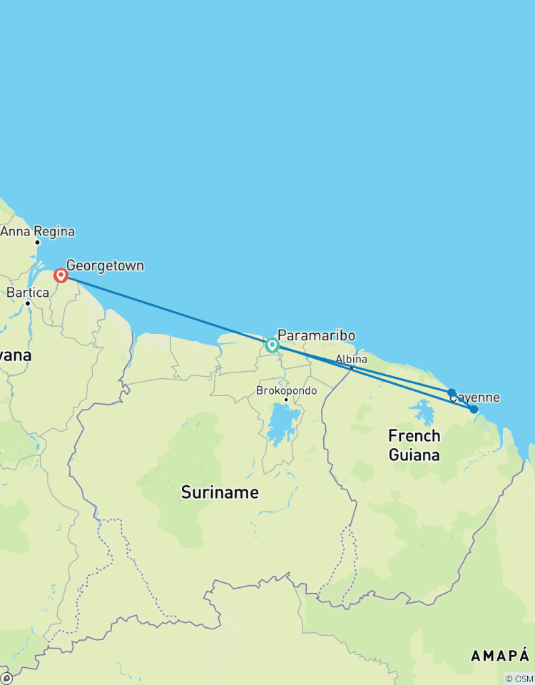 Abenteuer Surinam, Französisch-Guayana & Guyana: Regenwald, Kultur & Geschichte Reise 9 Tage Rundreise