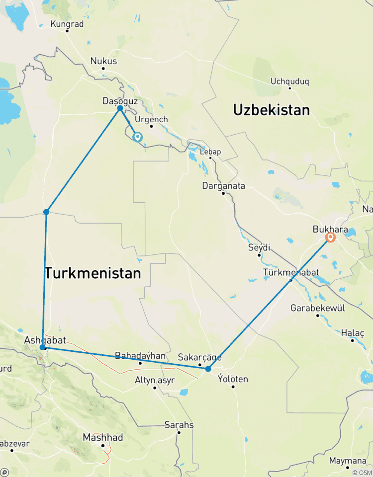 Entdecken Sie Turkmenistan in vier Tage von Darvaza nach Ashgabat Rundreise