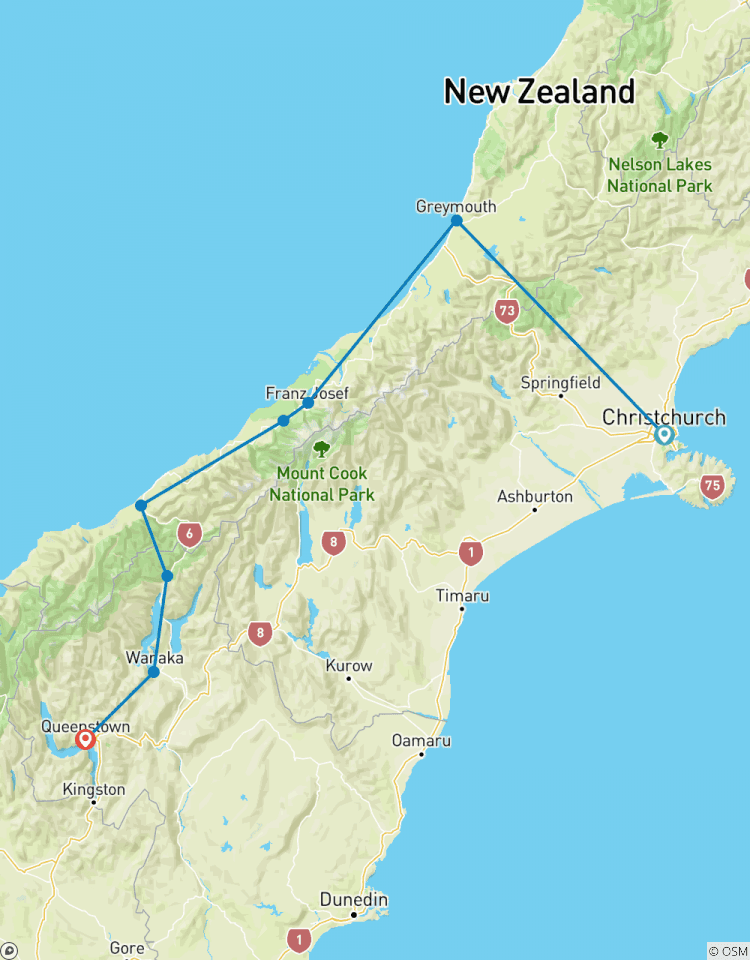 Grand cycle de la côte ouest circuit
