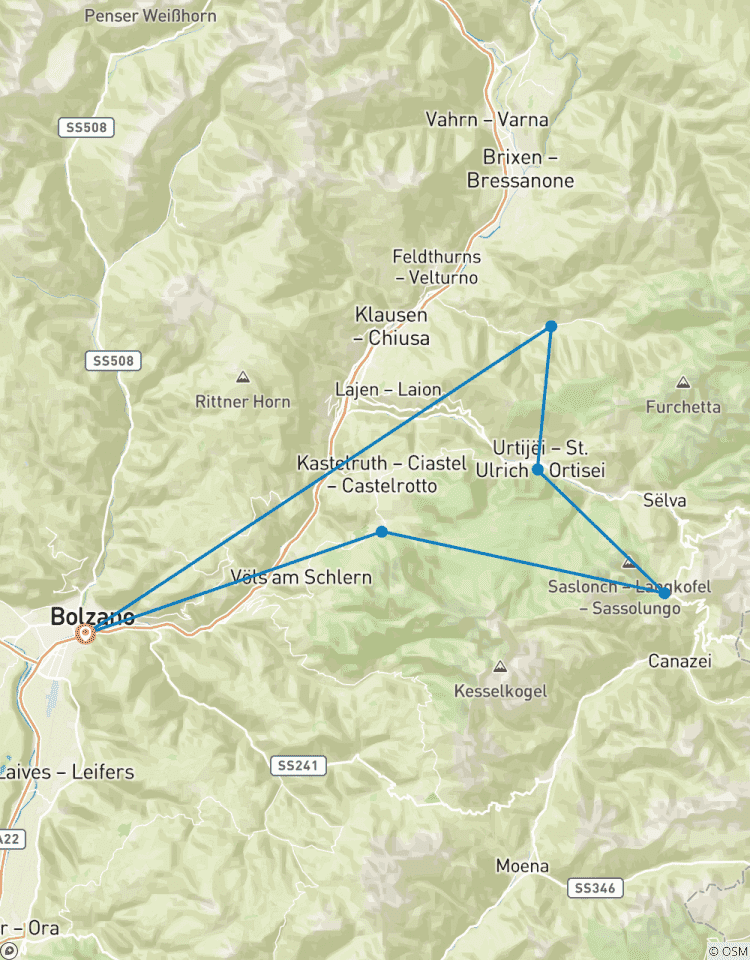 Circuito Recorrido por los refugios de montaña más bellos de los Dolomitas