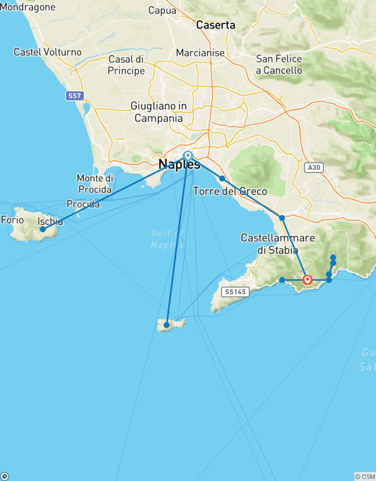 Circuito Nápoles, el Vesubio, Capri y la Costa Amalfitana