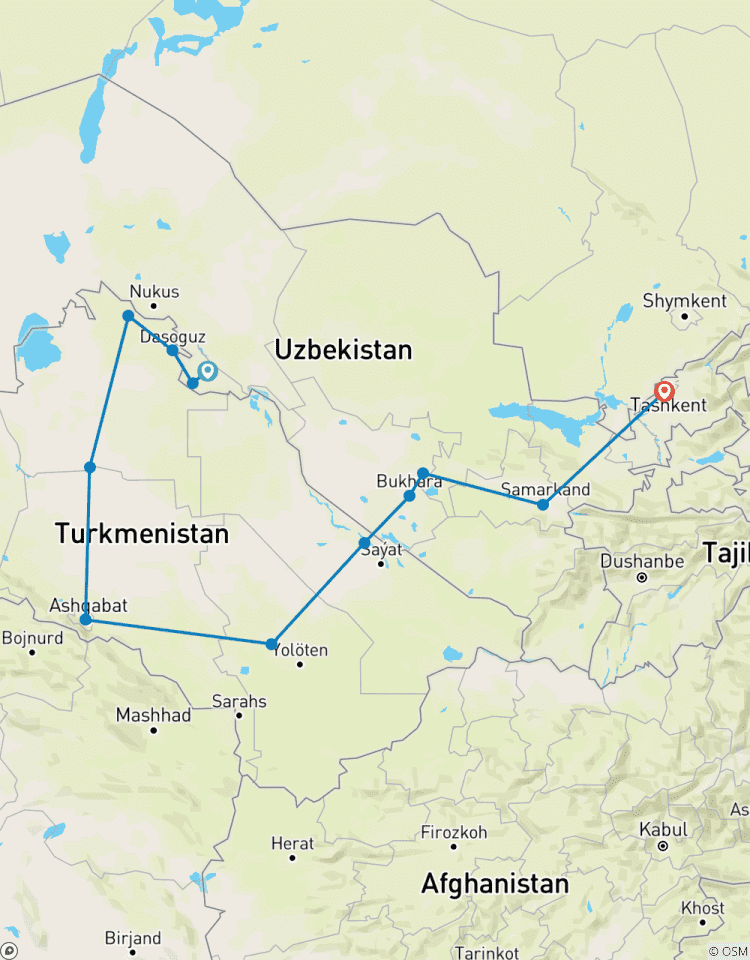 12 Tage | Usbekistan-Turkmenistan Seidenstraße Abenteuer Rundreise