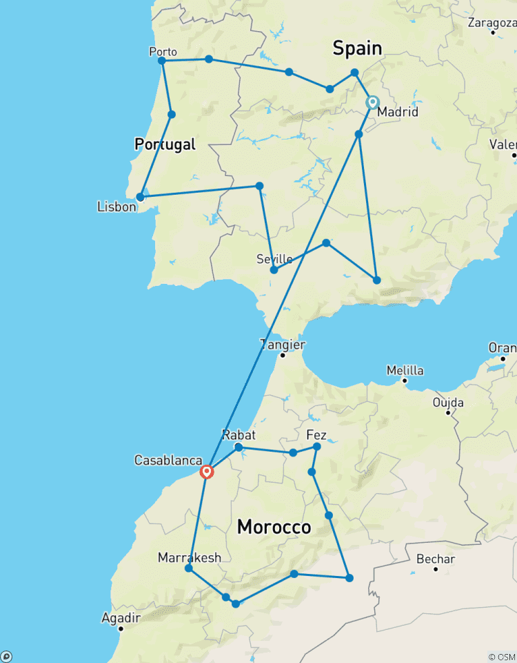 Circuit en petit groupe de 20 jours Magical Spain, Portugal & Morocco Premium circuit