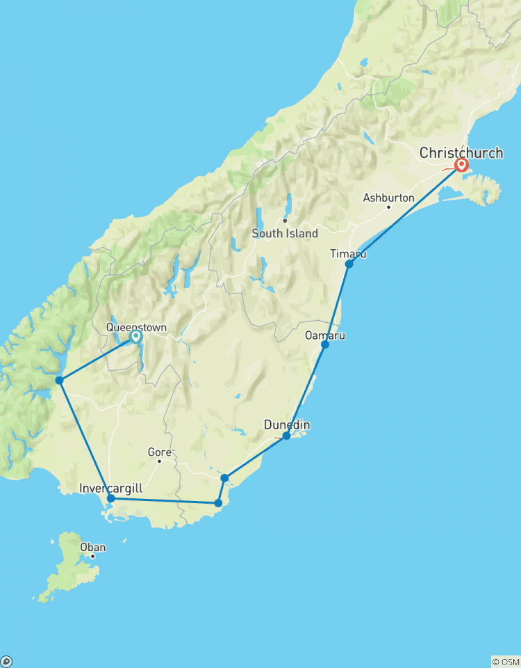 Gravier du Fiordland et de la côte sud circuit