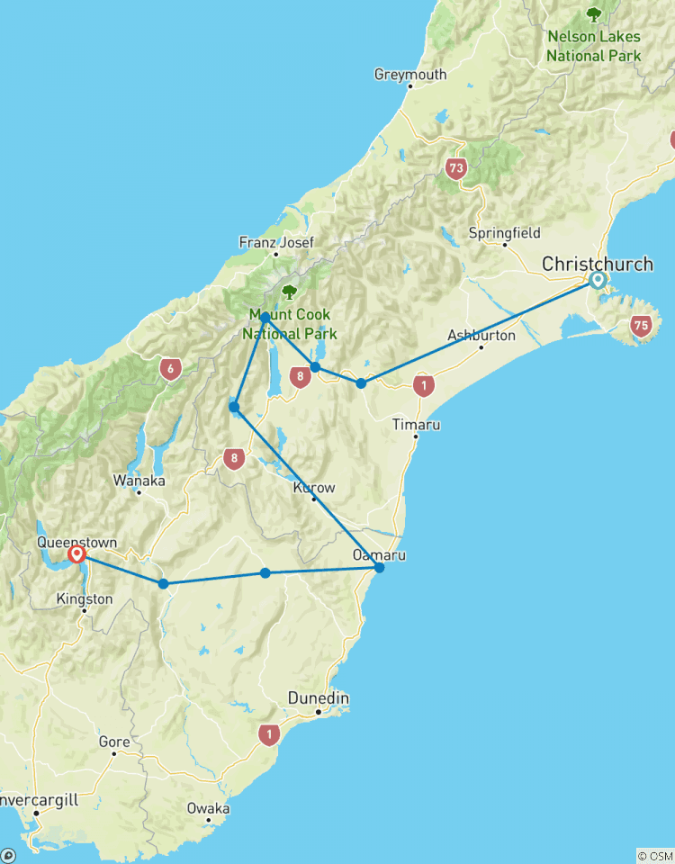 Aoraki/Mount Cook & lacs du sud Gravel circuit