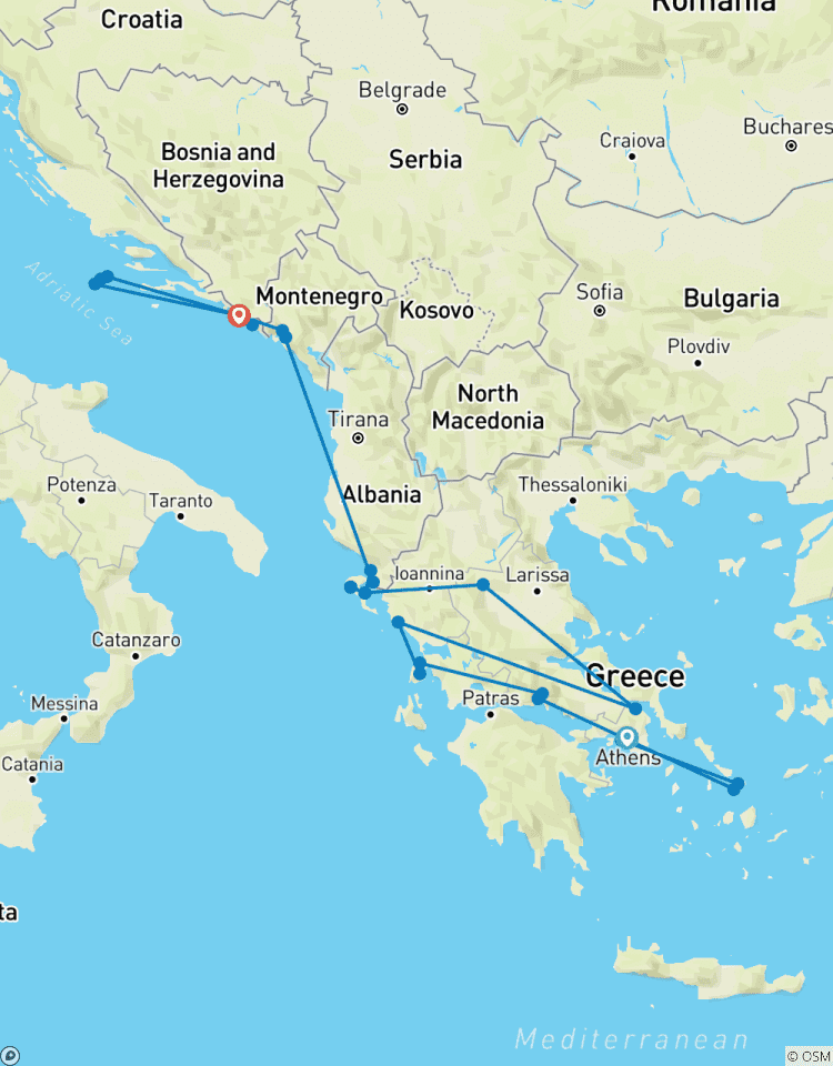 Les îles grecques, le canal de Corinthe et l\'Adriatique circuit