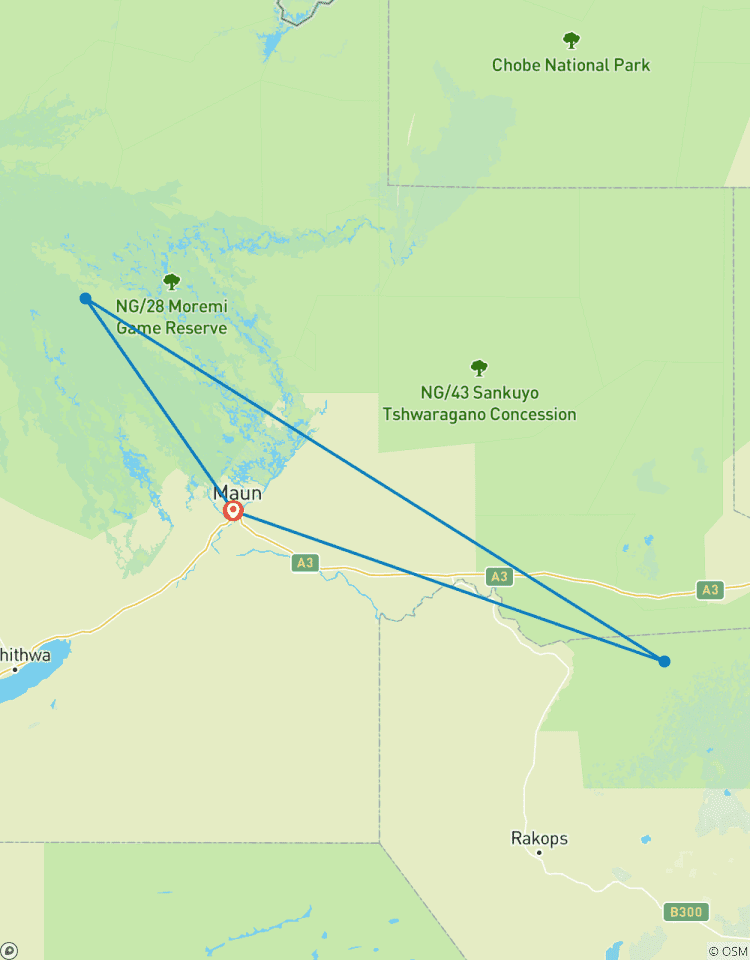 4-Day Boteti, Okavango Delta, Nxai & Makgadikgadi Pans Safari Tour