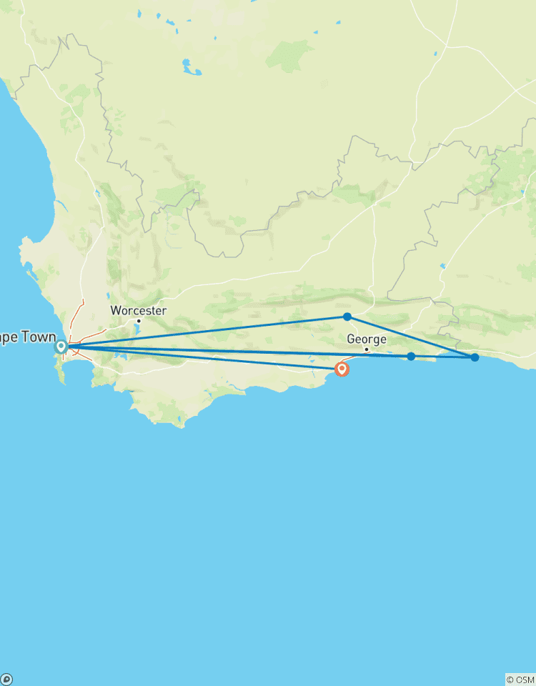 7 -JOURS VILLE DU CAP INVERDOORN BIG FIVE SAFARI- OUDTSHOORN -KNYSA- MOSSELL BAY- PLETTENBERG BAY circuit