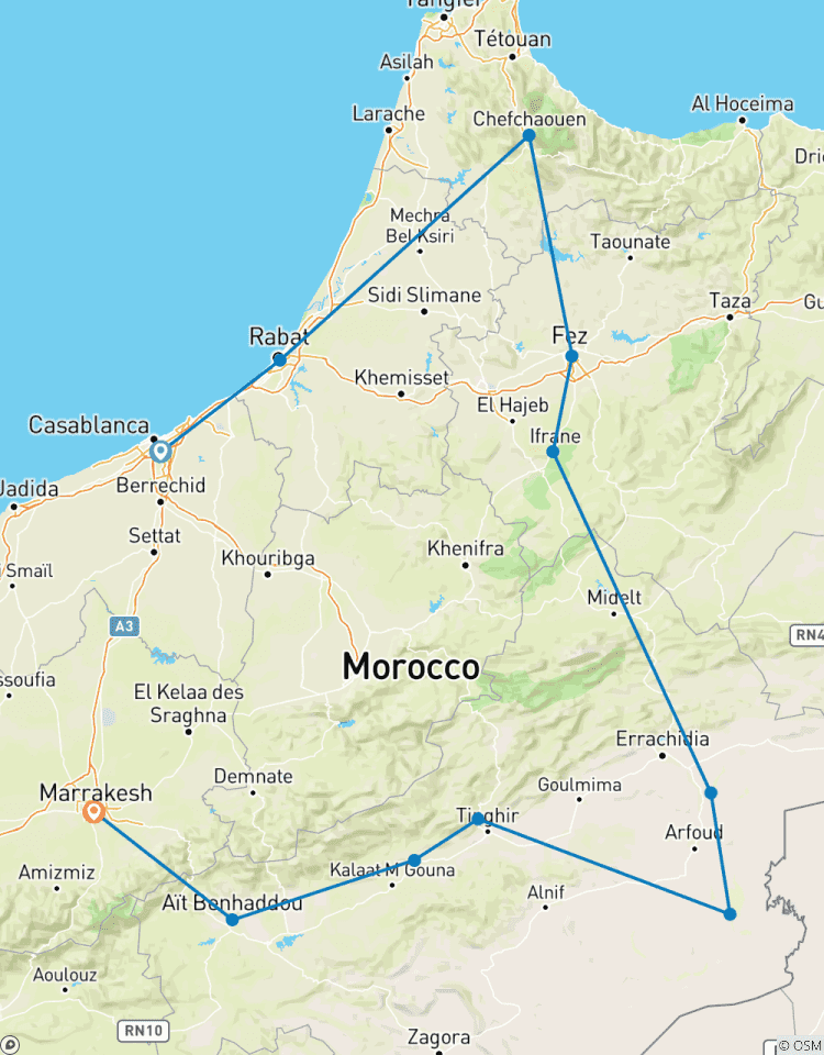 Circuito CIRCUITOS POR EL DESIERTO DE MARRUECOS 6 DÍAS DE CASABLANCA A MARRAKECH : CHEFCHAOUEN Y DESIERTO DEL SAHARA
