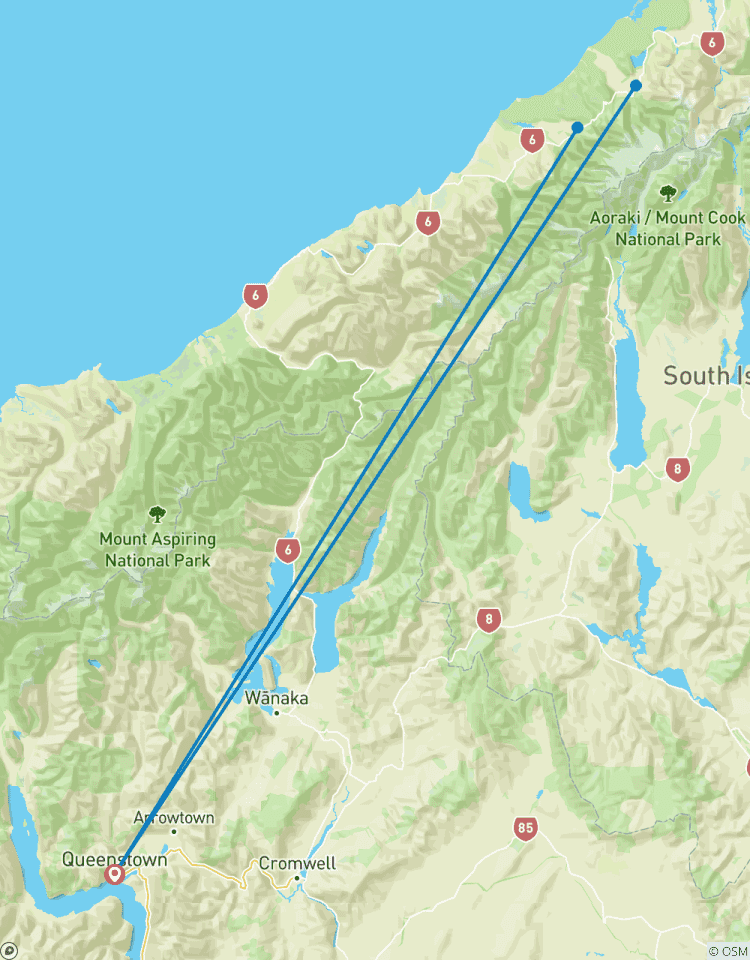 5 Tage in Queenstown: Alpines Abenteuer zum Franz Josef & Fox Gletscher Rundreise
