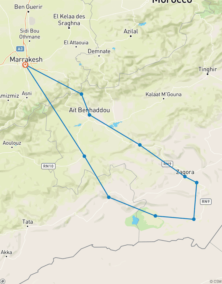 Circuito DE MARRAKECH A ERG CHIGAGA: excursión de 4 días