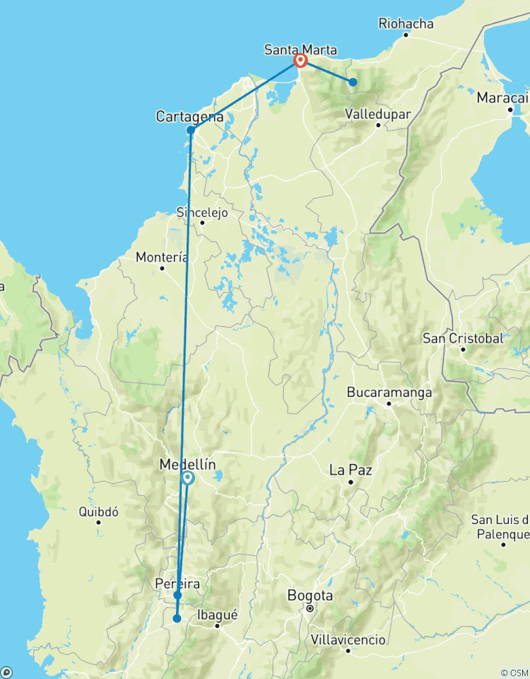 Voyage de 10 jours en Colombie, de Medellín à Santa Marta circuit