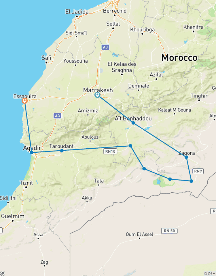 Circuito DESDE MARRAKECH: Excursión de 4 días: Desierto del Sáhara y Océano Atlántico