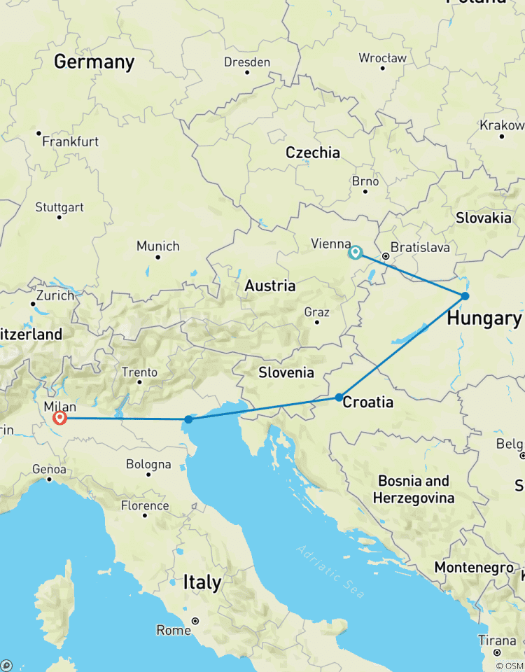 Young & Free in Europe; Rail, Bus & City Life from Vienna to Milan Tour