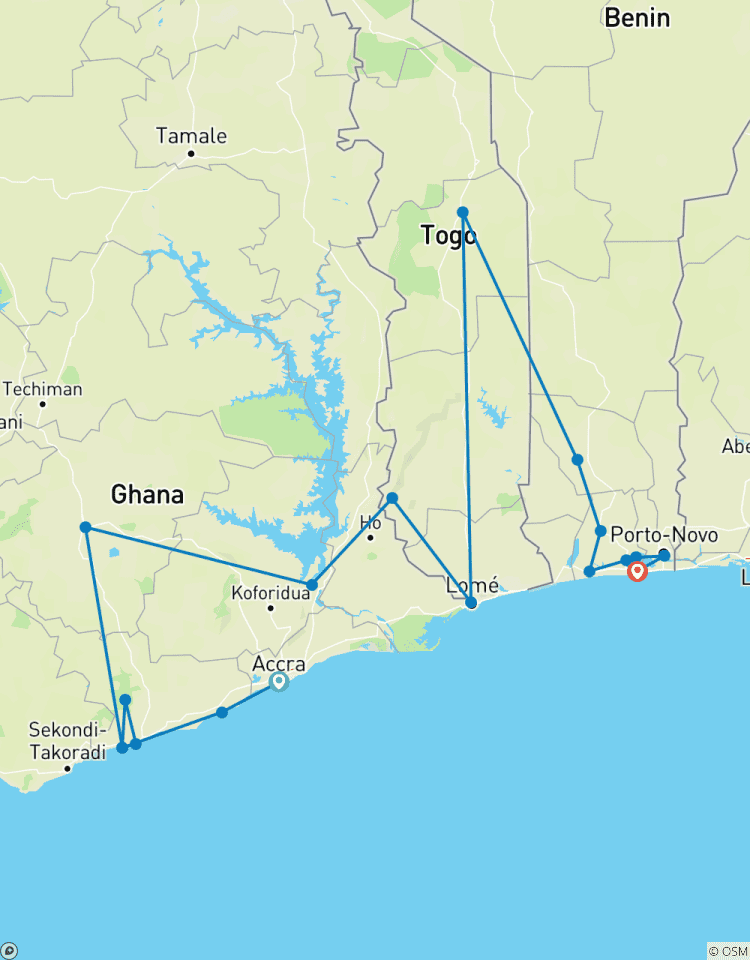 Festival Trails of Ghana, Togo & Benin einschließlich Winneba Masqueraders Festival & The Annual Ouidah Voodoo Festival, 14 Tage (30. Dezember 2026 - 12. Januar 2027) Rundreise
