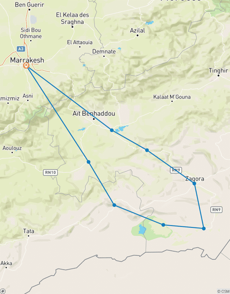 Circuito DESDE MARRAKECH: Circuito de lujo de 3 días al Erg Chigaga