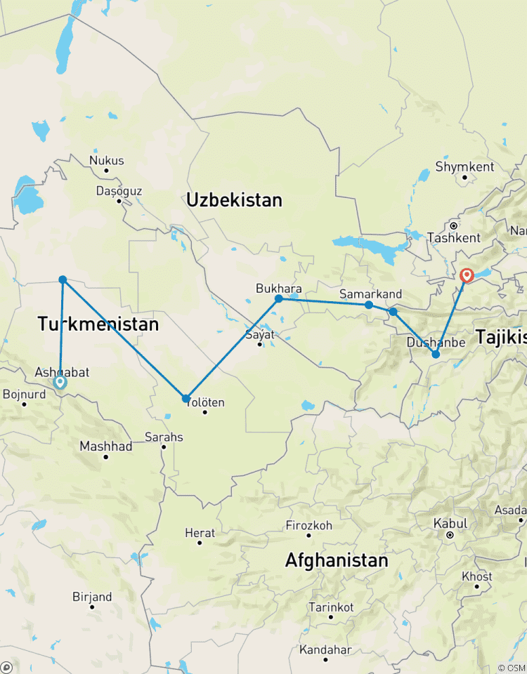 5 Stan Tour – Central Asia (Turkmenistan, Uzbekistan, Tajikistan, Kyrgyzstan, Kazakhstan) Tour