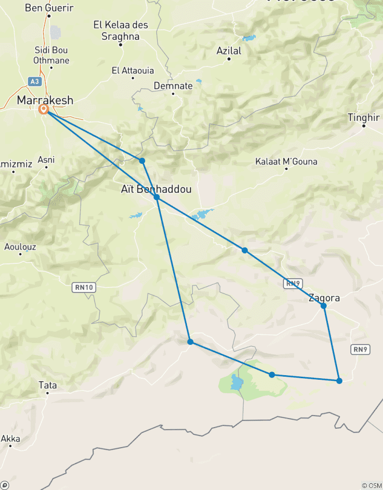 Circuito DESDE MARRAKECH: Excursión de 4 días en GRUPO a Erg Chigaga